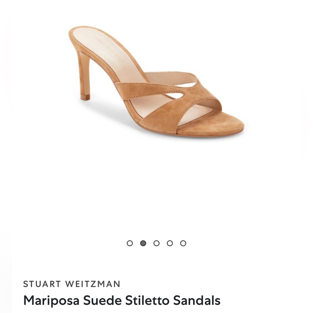 Stuart Weitzman suede stiletto slip on sandals size 6
